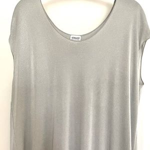 ARMANI COLLEZIONI DRAPE SILVER/ GREY TOP